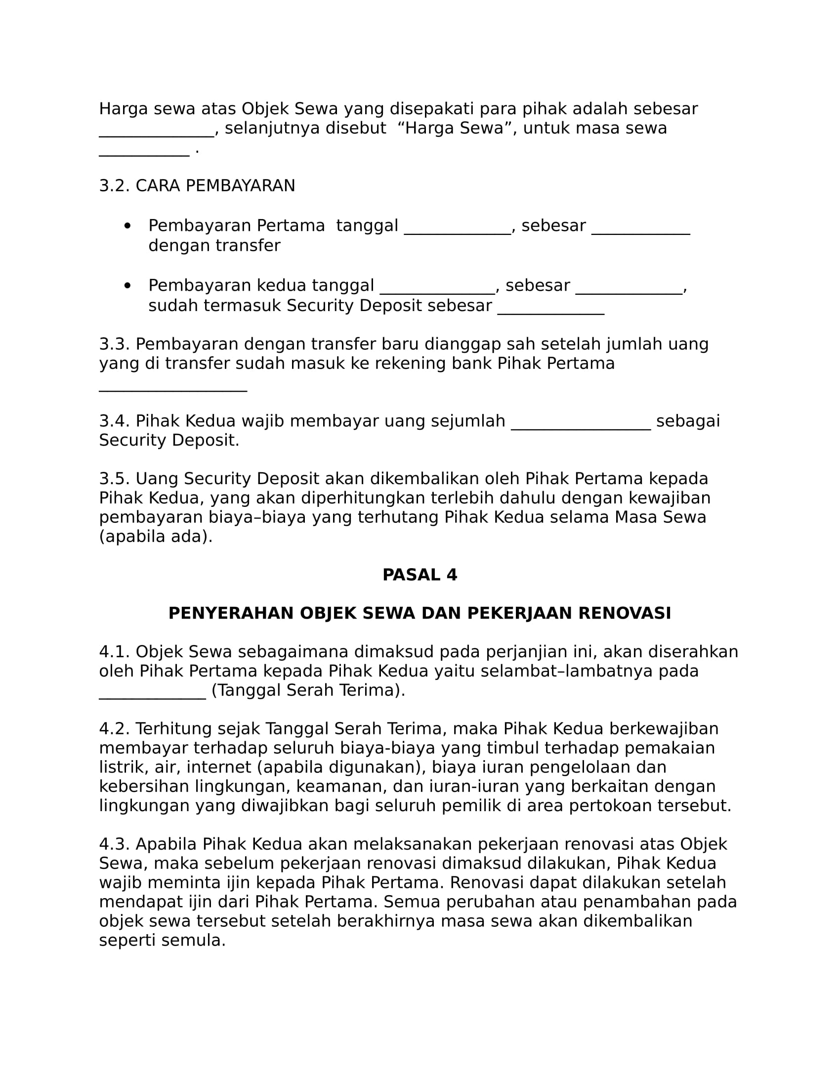 Begini Contoh Surat Perjanjian Sewa Ruko (Rumah Toko)